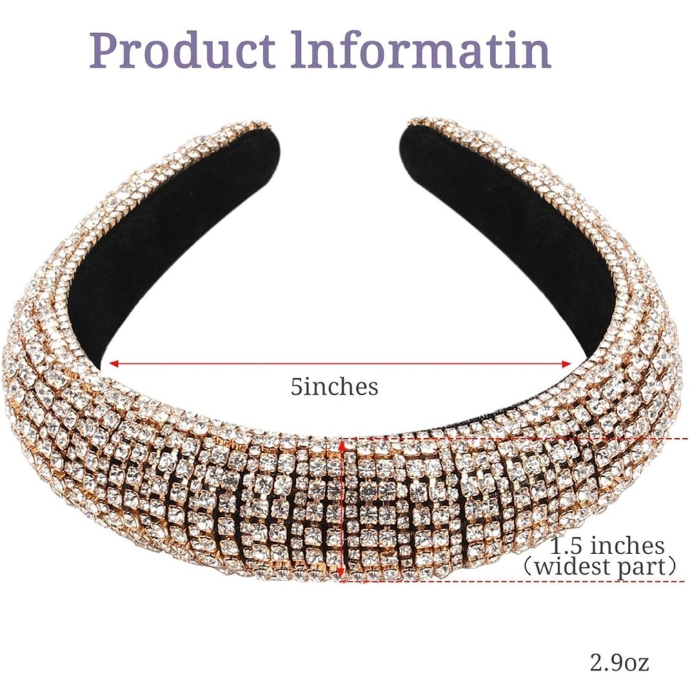 Silver Crystal Rhinestone Headband - Picture 3 of 4
